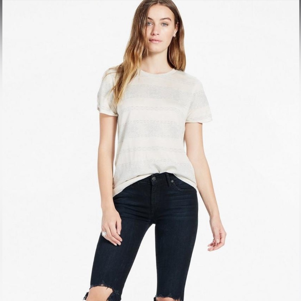 Lucky Brand Metallic Stripe Tee